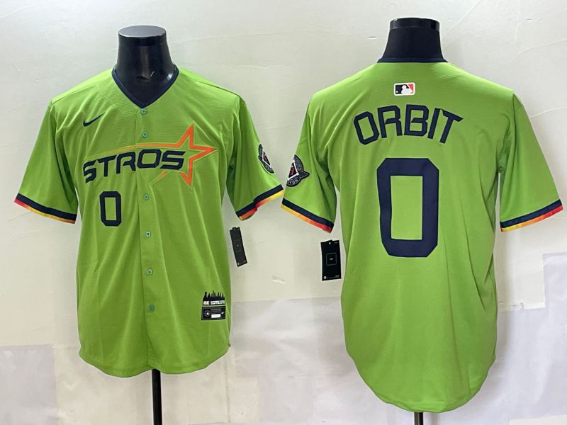 Men 2025 Houston Astros #0 Orbit Green Three generations Joint Name Nike MLB Jersey style 4